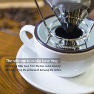 E-PRANCE Pour Over Coffee Filter, Clever Cone Coffee Dripper Paperless, Permanent 18/8 (304) Stainless Steel double... N6