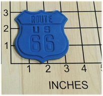 Route US 66 Road Sign Fondant Cookie Cutter and Stamp #1387
