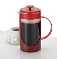 BonJour Coffee Unbreakable Plastic French Press, 33.8-Ounce, Ami-Matin(tm), Red N2