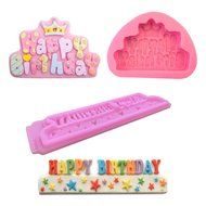 Beauty Clubs Happy Birthday Alphabet Silicone Mold for Cake Pop Mold Chocolate Mold Fondant Tool (2#) N8