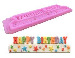 Beauty Clubs Happy Birthday Alphabet Silicone Mold for Cake Pop Mold Chocolate Mold Fondant Tool (2#) N9