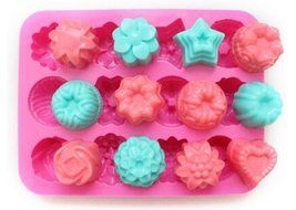 Longzang 12-Flower Silicone Cake Chocolate Craft Candy Baking Mold N11