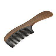 Skango(TM) Handmade Sandalwood Wooden Hair Comb Diaphanous Natural Ox Horn Green Comb With Handle Wood Comb Hair... N2
