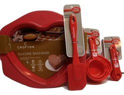 Mother's Day Gift! Wedding Cake! Shower Gift! Heart-shaped Red Silicone Cake Pan, Food Mold, Non-stick; Red Betty... N4