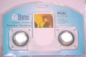 Igo Stereo White Foldable Portable Speaker System