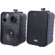 1 - 3-Way Indoor/Outdoor 50-Watt Speakers (Black), 50W max, 25W continuous, 4.25" injection-molded woofer, ASP25-B