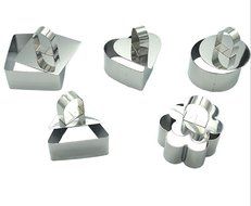 5pcs/set Stainless Steel Small Mousse Ring Cheese Cake Cookie Cutter Mold Food Rings Baking Mold Set 5 Shapes N6