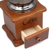 Hotkey Manual Vintage Bronze Coffee Grinder Household Retro Wood Delicate Coffee Mill with Procelain,Durable Hand... N3