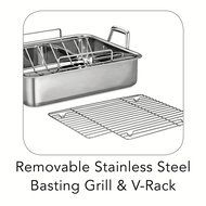 Tramontina 80203/006DS Gourmet Prima 16.5-Inch Deep Rectangular Roasting Pan with Basting Grill and V-Rack, Large... N2