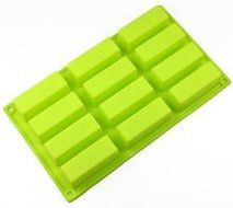 Greemeidi 12 Oblongs Rectangle Bar Silicone Cake Baking Mold Cake Pan Muffin Cups Soap Moulds Biscuit Chocolate...