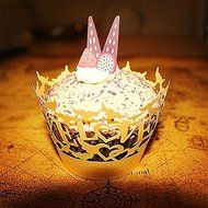 WINOMO 50pcs Cupcakes Cases Love Hollow Out Paper Cake Wrappers Muffin Cases Baking Cup Case Wedding Party Decor... N5
