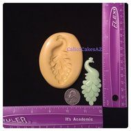Peacock Fondant Mold Chocolate Candy Gumpaste Soap Resin Clay