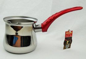 Menzir Stainless Steel Turkish Coffee Pot (Cezve) Series (Number 4 Ideal For 4 People) N3