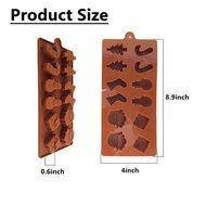 Cherryard Christmas Theme Silicone Chocolate Candy Mold, Christmas Trees/Stockings/Santa Claus/snowman/Gift Box... N2