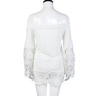 Hot Sale,Laimeng Milk Silk Womens Long Sleeve Shirt Casual Lace Blouse Loose Cotton Tops T Shirt (L, Black) N2