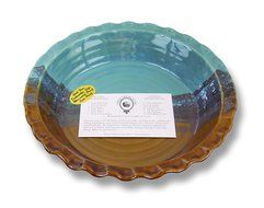 Clay In Motion Handmade Ceramic Deep Dish Pie Plate - Ocean Tide