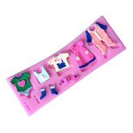 Wispun Fondant Cake Lace Mold Baby Clothes Washing Line Silicone Molds 17*5.5*0.7cm Cake Decorating N2