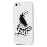 iPhone SE Case,iPhone 5S Case,iPhone 5 Case - Cute Black Feather Love Hearts Series Shockproof Flexible Soft TPU... N28