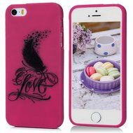 iPhone SE Case,iPhone 5S Case,iPhone 5 Case - Cute Black Feather Love Hearts Series Shockproof Flexible Soft TPU... N30