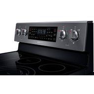 Samsung NE59J7850WG 30" Black Stainless Steel Electric Smoothtop Double Oven Range - Convection