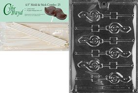 Cybrtrayd J004 G-Clef Lolly Chocolate Candy Mold with Exclusive Cybrtrayd Copyrighted Chocolate Molding Instructions N7