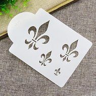 Sher Fleur de Lis Cake Stencil,Fondant Mold Cake Decorating Tools,Cake Side Stencil,Plastic Art Stencils, N2