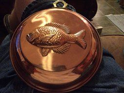 8 " Round Heavy Copper Fish Jello Mold Wall Hanging