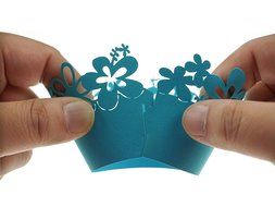 Bilipala Blue Cupcake Wrappers, Lace Cupcake Wrappers, Cupcake Liners, Pack of 60 N2