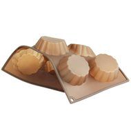 Astra Gourmet Silicone Muffin Pan 6-Cup Flower Shape Brioche Mold for Homemade Tart, Bundt, Cake, Cheesecake,... N3