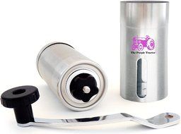The Purple Tractor Coffee Grinder, Precise Stainless Steel Manual Hand Crank Ceramic Burr For Superior Consistency... N3