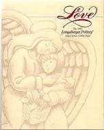 Longaberger Pottery Cookie Mold: 1995 Angel Series - Love