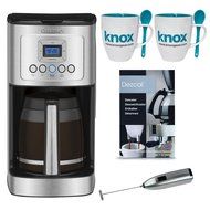 Cuisinart DCC-3200 14-Cup Refurbished Coffeemaker + Descaler + Mug Set + Frother