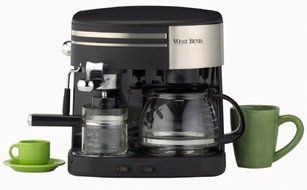 West Bend 55108 3-in-1 Coffee Center, Black and Stainless
