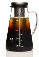 Airtight Cold Brew Iced Coffee Maker and Tea Infuser with Spout - 1.0L Ovalware RJ3 Brewing Glass Carafe with...