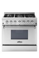 Thorkitchen HRD3606U 36" Freestanding Professional Style Dual Fuel Range with 5.2 cu. ft. Oven, 6 Burners, Convection... N3