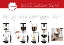 Osaka 4 Cup (20oz/600ml) Siphon Coffee Maker, Borosicilate Glass and Stainless Steel Vacuum Coffeemaker "Skytree... N9