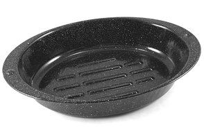 Black Graniteware Oval Open Roasting Pan