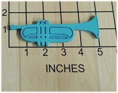 Trumpet Instrument shape Fondant Cookie Cutter and Stamp #1065