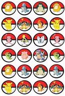 EDIBLE CAKE IMAGE -POKEMON - 24 CUPCAKE TOPPERS oarty US seller
