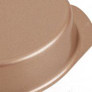 MyLifeUNIT Oval Cake Mold Pan, Non stick Oval Bread Pan with Handle, Gold N5