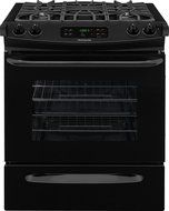 Frigidaire FFGS3025PB30" Black Gas Slide-In Sealed Burner Range