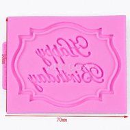 Happy Birthday Silicone Mould Cake Decorating Lace Impression Mat Baking Mold N4