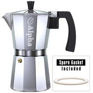 Alpha Coffee Moka Pot. 6 Cup Stovetop Espresso Maker. Italian Design Premium Aluminum Commercial Grade Coffee... N2