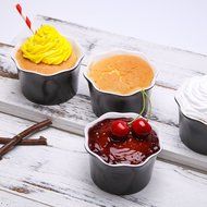Hiware Ramekins, 7-Ounce Ceramic Ramekins, Porcelain Ramekins, Oven Safe, Set of 4, Gray N3