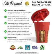 MaxBrew 24K Gold Reusable K-Carafe Filter for Keurig 2.0 - K-Cup Reusable 4-5 Cup Carafe Filter for Keurig 2.0 N3