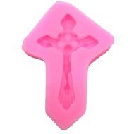 Okallo Products Set of 2 Cross Molds for Candy Cake Decorations - Silicone Crucifix Mold for Catholic Cup Cakes