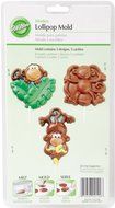 Wilton 2115-2100 Lollipop Mold Monkey, 3 Cavities/3 Designs