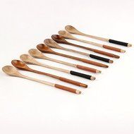 "B Long Handle Wooden Mixing Spoon Tie Wire Round Handle Ladle Stirring Spoon" shopping N2
