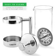 LINKYO French Coffee Press - Stainless Steel Coffee Maker 34oz, 1L N24