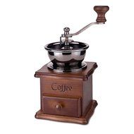 Manual Wooden Coffee Mill Grinder Vintage Style Coffee Bean Grinder with Drawer N6